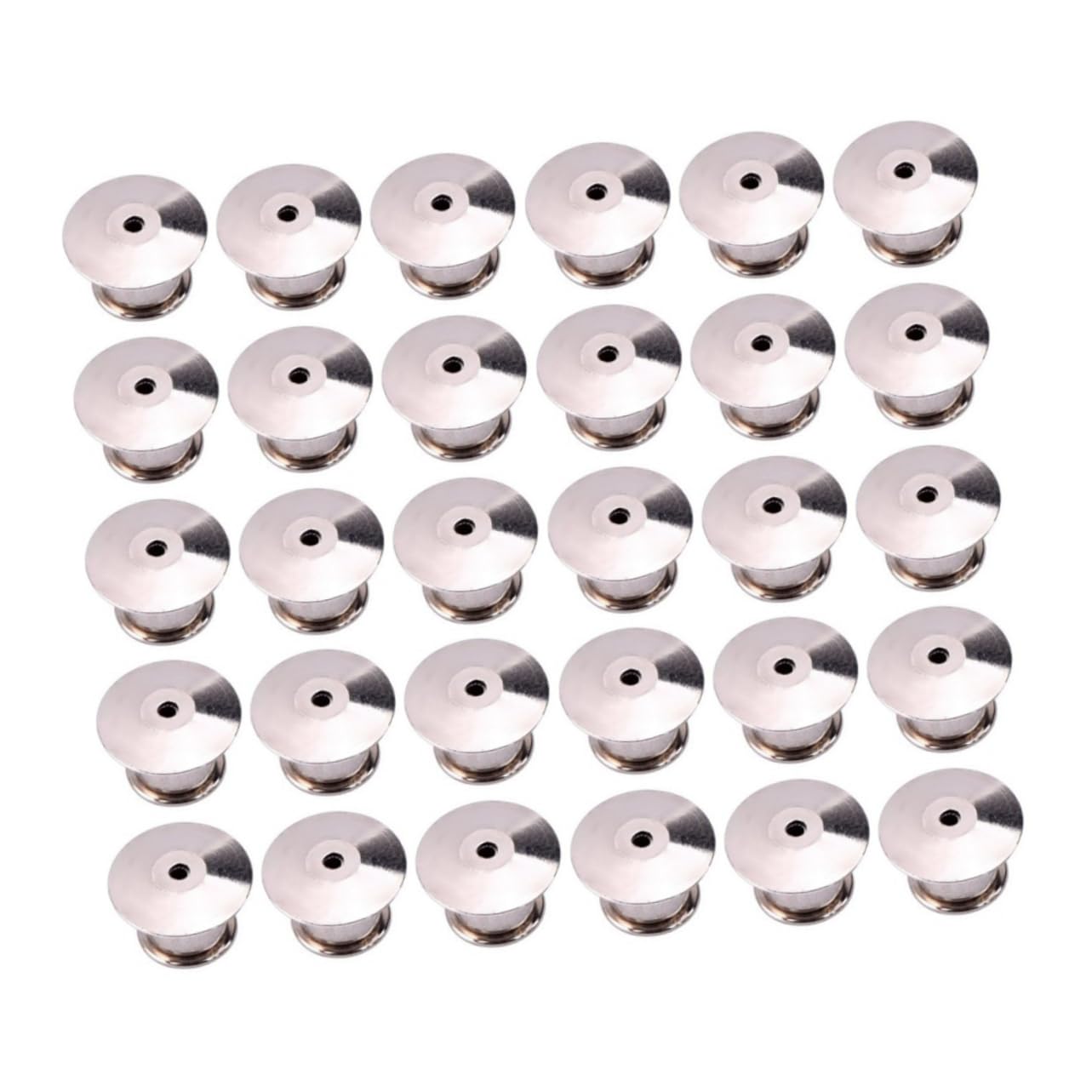 ARTIBETTER Sturdy Metal Flat Locking Pin Backs 30pcs Locking Pin Keepers for Badges