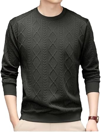 Bollrllr Winter Men's Knitted Pullover Sweater Round Neck Warm Casual Sweater Outdoor Sweater
