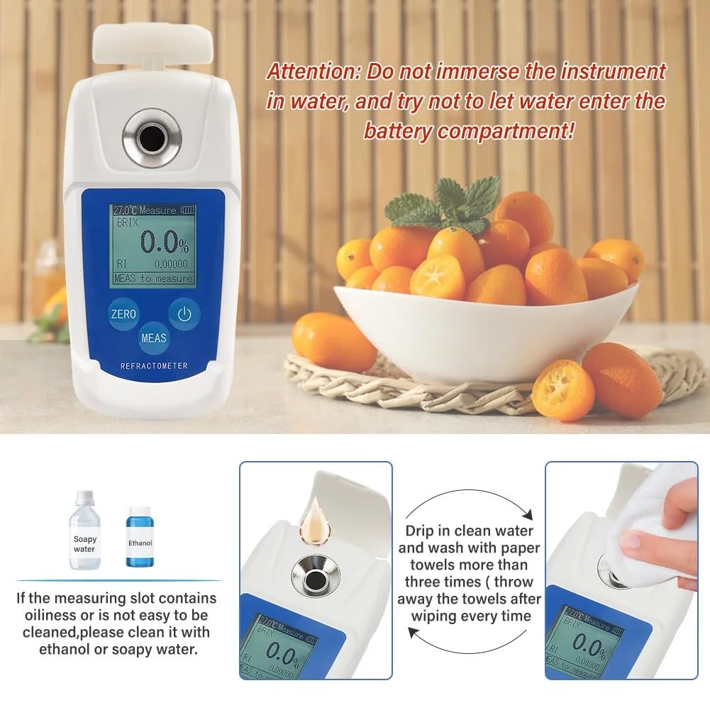 Réfractomètre numérique Brix 0-55%, Compteur de teneur en Sucre for jus de Fruits et Boissons
