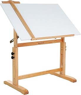 MEEDEN Drafting Table, Art Drawing Desk with Adjustable Height, Large Surface Tilting Table, Artist Table, Wood Drafting Desk for Adults, Hobby Table, Art Desk for Writing, Reading