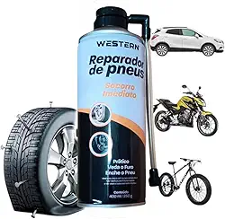 Kit 2 Reparadores de Pneus Socorro Imediato 400ml/250g Veda e Enche Pneus com ou sem Câmara