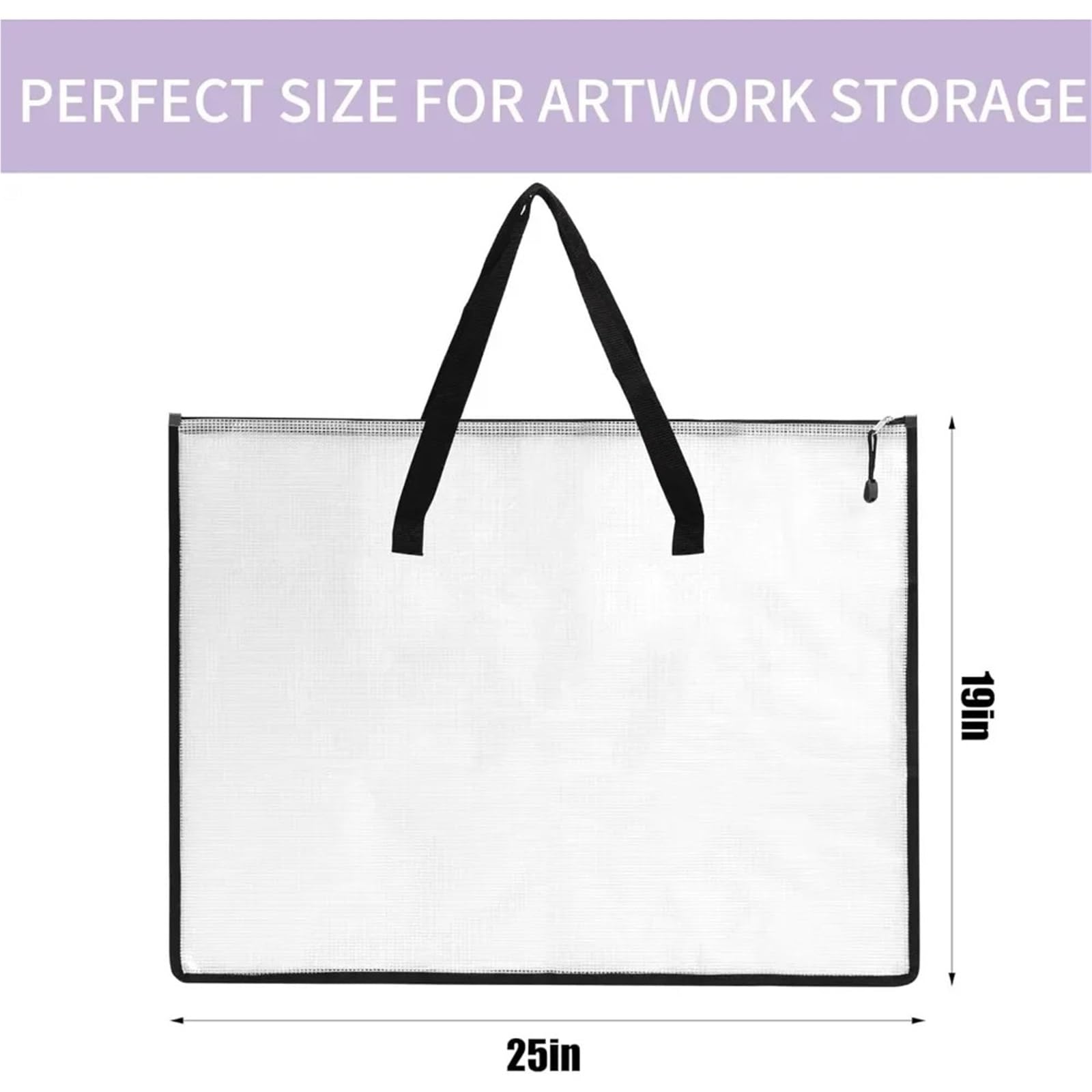 Estuche for portafolios de Arte, Carpeta for Obras, Organizador pósteres con Cremallera y asa, Malla(4Pcs)