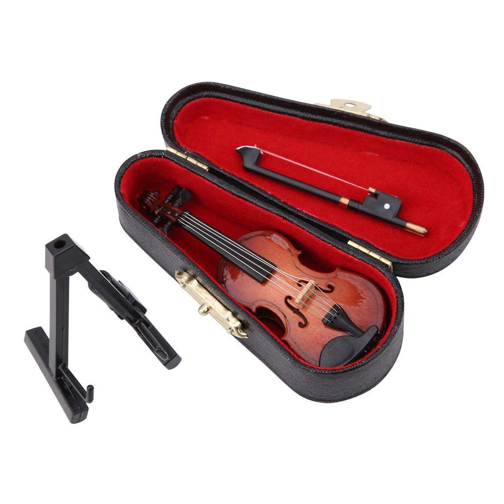Modèle Miniature Violon En Bois Avec étui - 8 X 3 Cm - Décoration Bureau, Cadeau Pour Amateurs De Musique