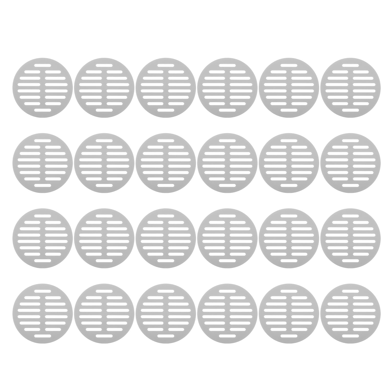sourcing map 24 Pcs Round Soffit Vents (60mm / 2.36") - Plastic Louver Soffit Air Vent Cover Circular Air Mesh Screen Grille for Home/Bathroom/Wall/Ceiling/Cabinet, Gray