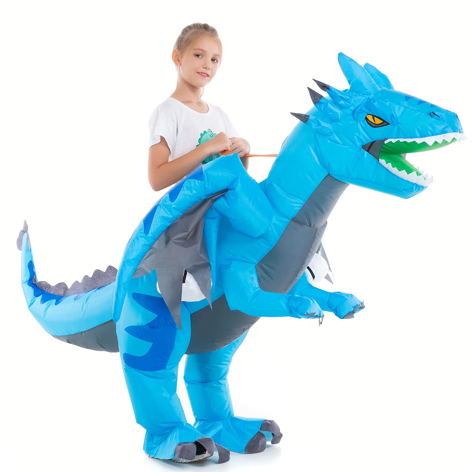 HSCTEK Inflatable Ride on Kids Dragon Costume Boys Girls
