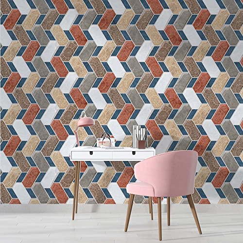 Image of DWELLSINDIA Bricks Pattern Self Adhesive Wallpaper, Waterproof, Scratch Resistant, Laminated (41cm x 244cm, Multicolour)