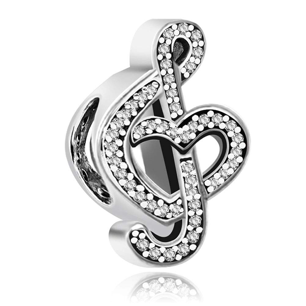 zakiaho Sparkling Music Notes Love Heart Charms Compatible with Pandora Bracelets Necklaces Womens Christmas Birthday Jewelry Gifts for Music Fans, Copper, No Gemstone-picture-16