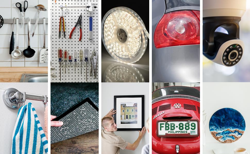 Miniatura 4 de 3M Cinta de doble cara resistente, cinta de espuma acrílica de dos caras, cinta de montaje multiusos para bricolaje, decoración del hogar, uso