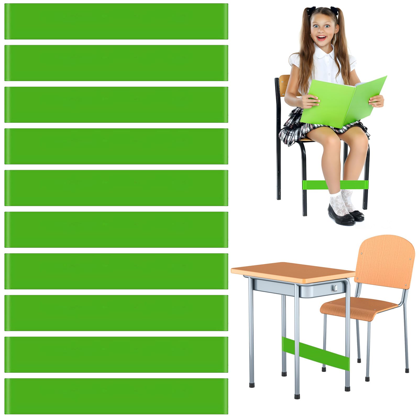 10 Pack Chair Bands Stretch Foot Band Fidget Chair Bands for Kids High School Students and Adults for Classroom Chairs and Desk ft Band Ideal for ADHD