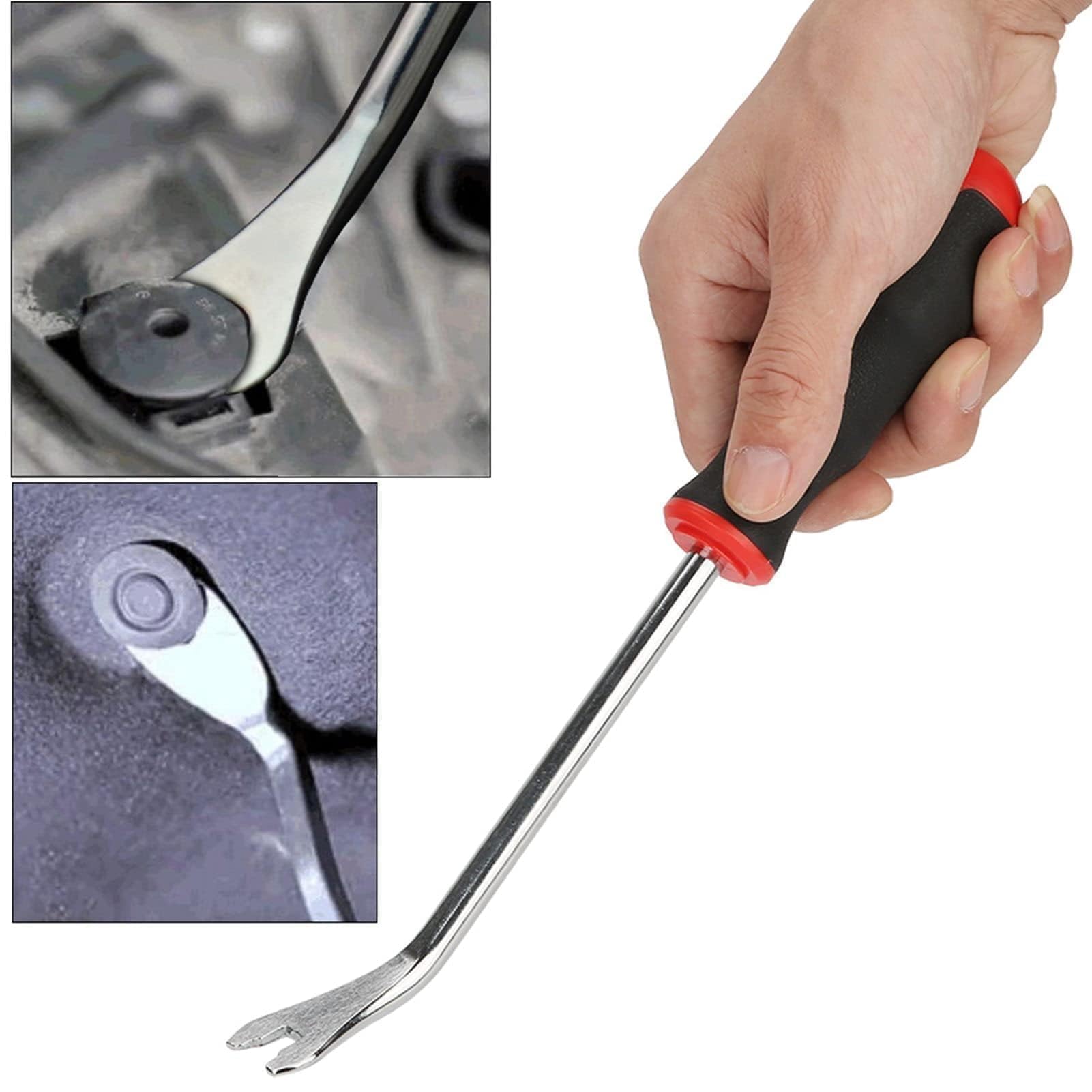 Cacciavite Per Estrattore Di Chiodi, Fermaglio Cacciavite Strumento Per La Rimozione Di Graffette in Acciaio Legato Piede Di Porco Per La Riparazione Della Portiera Dell'auto (corto)