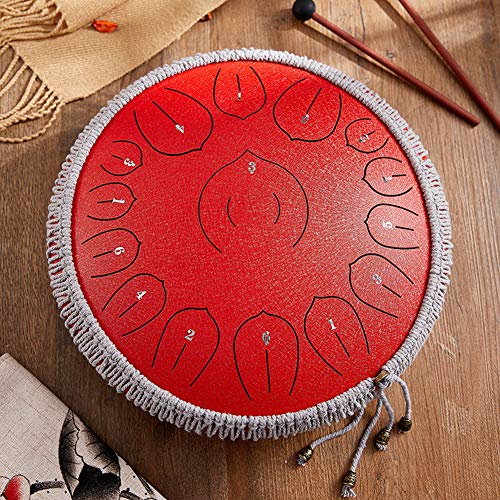 Steel Tongue Drum 14 pulgadas 15 notas rojo miniatura 2