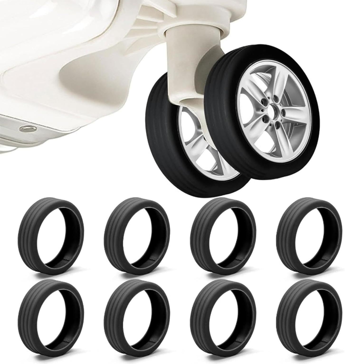 Travel Luggage Wheel Cover, Luggage Suitcase Wheels Protector Covers | Silicone Spinner Wheels, Reduce Noises Carry On Luggage Wheel Protector Covers (8 PCS)-image-34