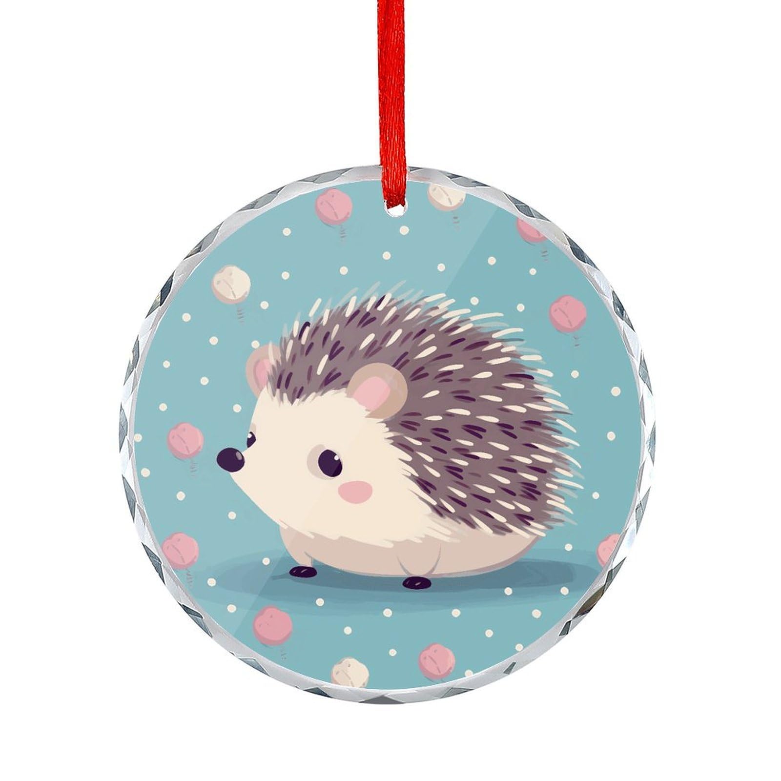 Btcowzrv Style Hedgehog Polkadot Round Ornament Hanging Pendant Decor