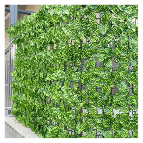 Seto artificial paneles de valla de hojas verdes para ocultación exterior 3