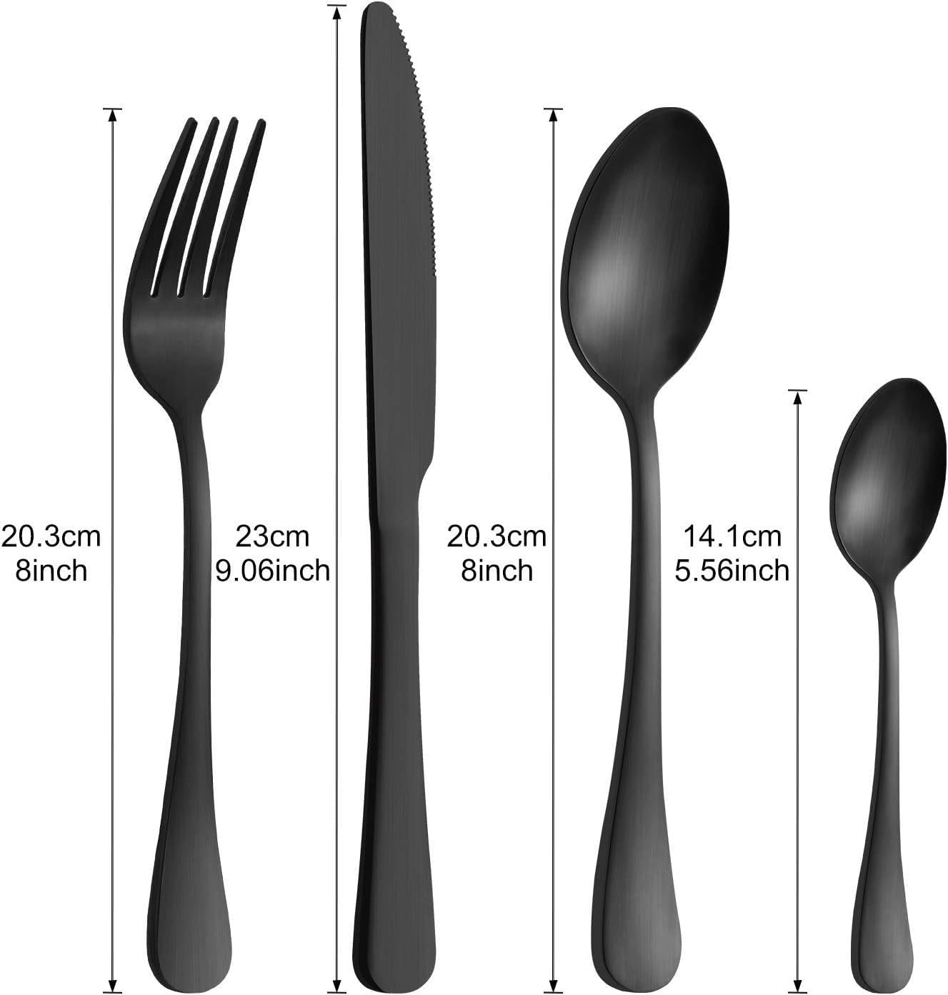 BEWOS - Set di posate da 32 pezzi, in acciaio inox, set di posate con cucchiaio, coltello e forchetta, per 8 persone, lavabile in lavastoviglie/facile da pulire