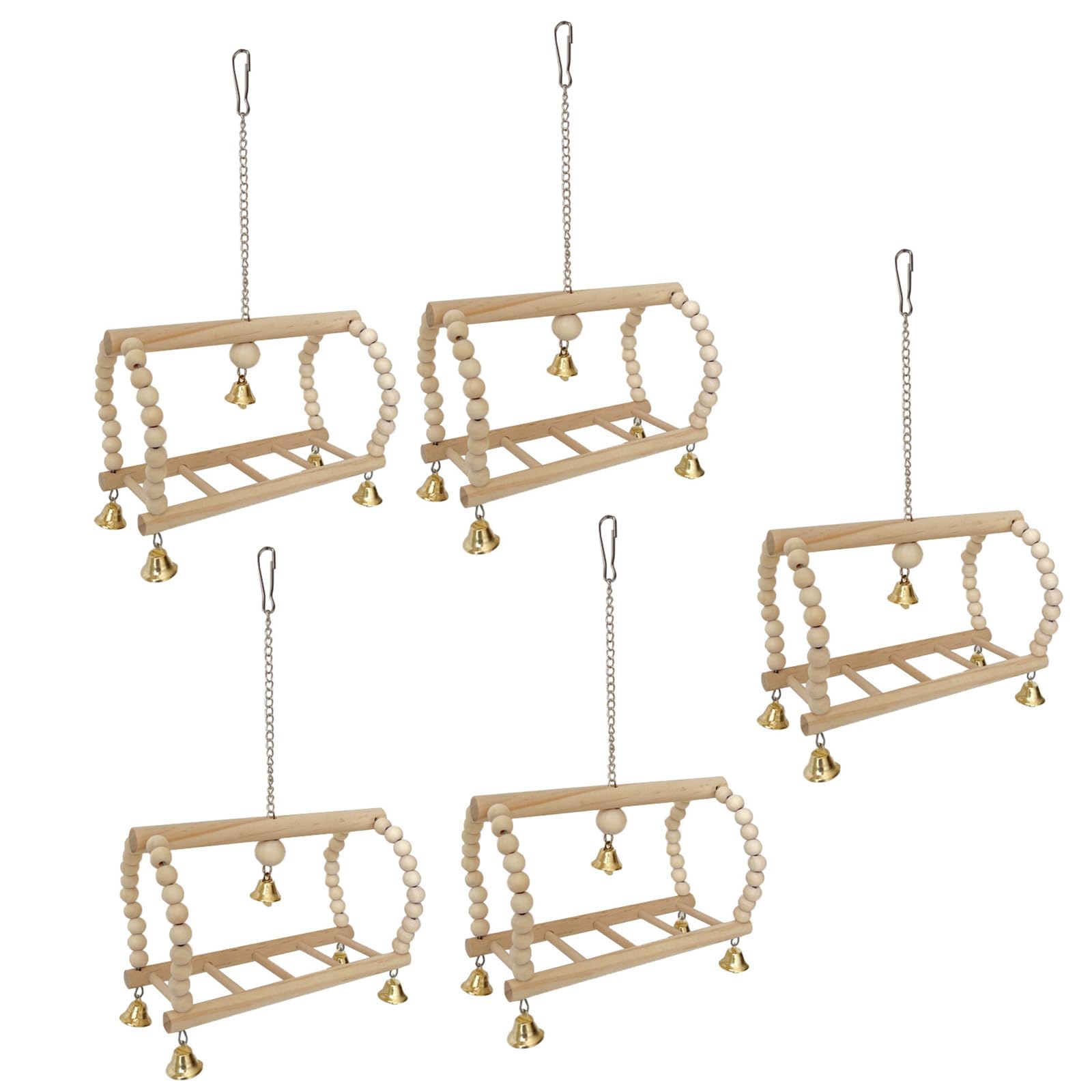 5pcs Parchi Giochi Uccelli Pappagalli Legno Playstand Pappagalli Playstand Pet Bird Centri Attività per Uccelli Accessori Gabbia