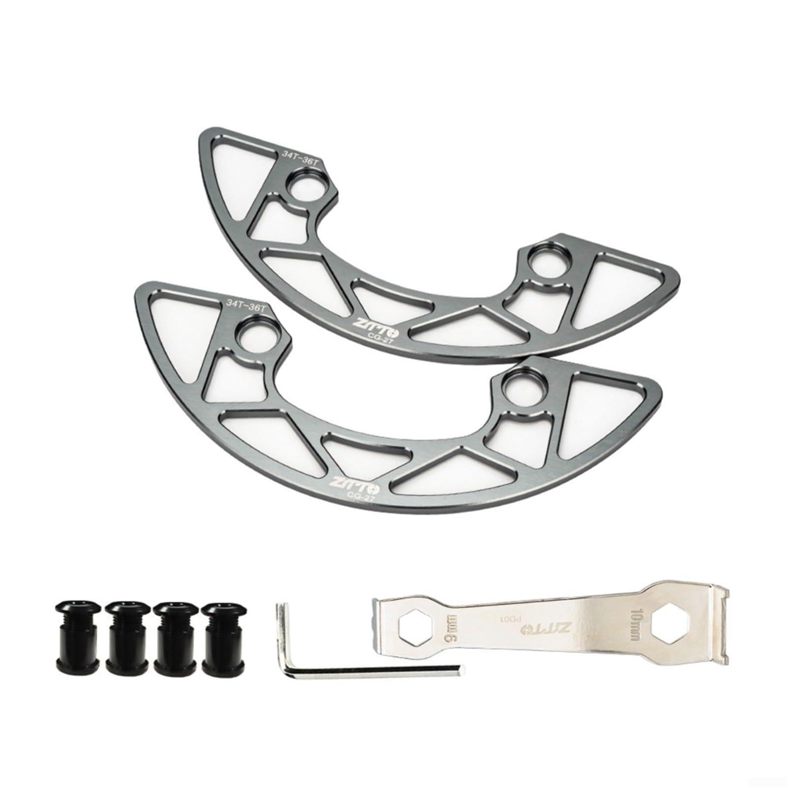 Protector de plato de bicicleta de montaña 104 mm, para bcd 34-36T aleación de aluminio rueda dentada cubierta protectora con tornillos