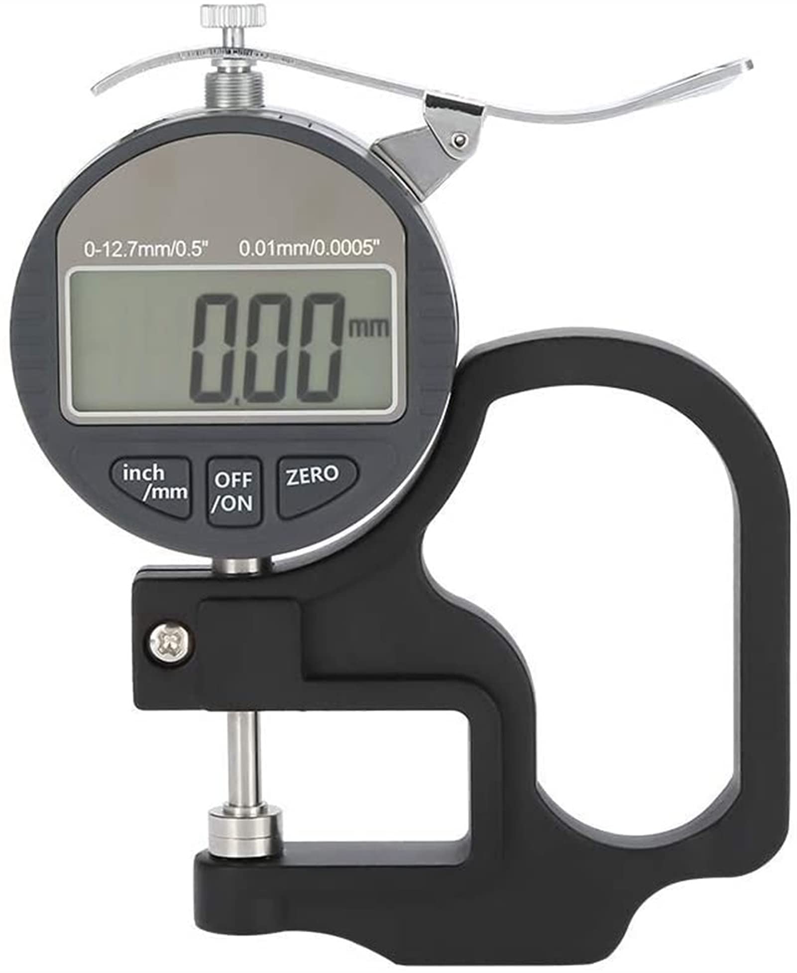 SwePer Cyfrowy miernik grubości, 0,01 mm zakres 0-12,7 mm praktyczny dokładny wyświetlacz LCD miernik grubości narzędzie pomiarowe zaciski