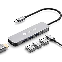 NOVOO Hub USB tipo C 5 in 1 Adattatore Multiporta con HDMI 4K@60Hz, 3 USB-A 3.0 5Gbps, PD 100W, Docking Station Compatible con MacBook Air, Pro, Chromebook, Matebook, Surface, iPad Pro, Steam Deck
