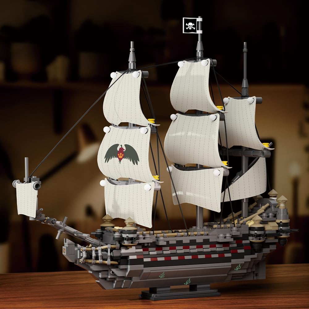 Ghost Mary 39087 - Set di mattoncini da costruzione, 1055 pezzi, motivo nave da pirata con vela, kit per adulti e ragazzi