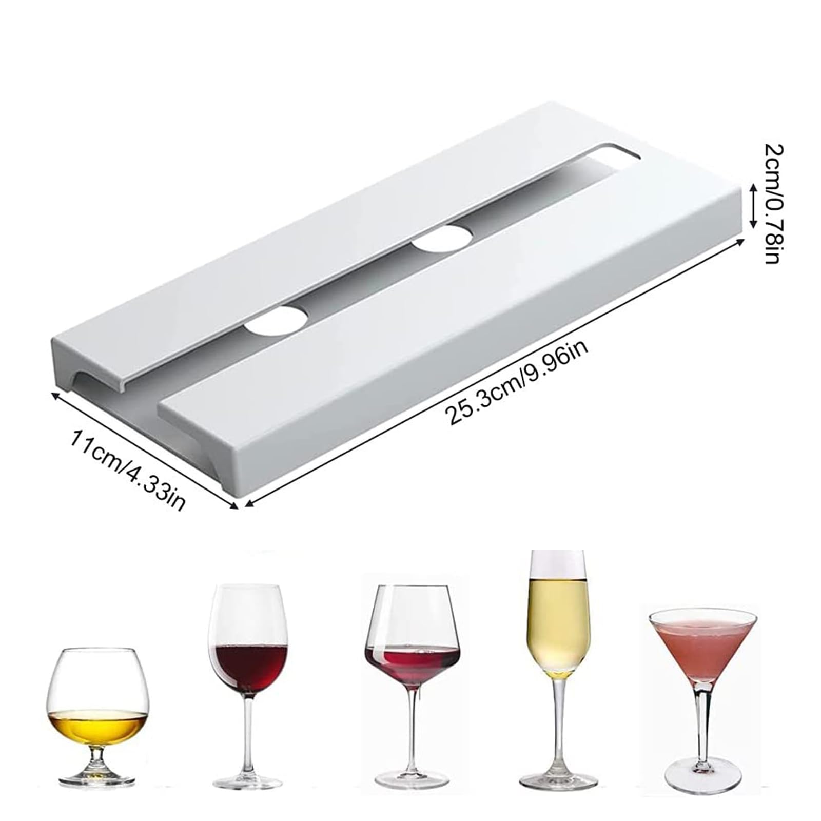 4 Pezzi Porta Bicchieri da Vino Sospeso,Supporto per Calici Vino Senza Foratura,Porta Calici Sottopensile,Portabicchieri Appendere, Scolabicchieri Vino per Bar Ristorante Cucina (Bianco)
