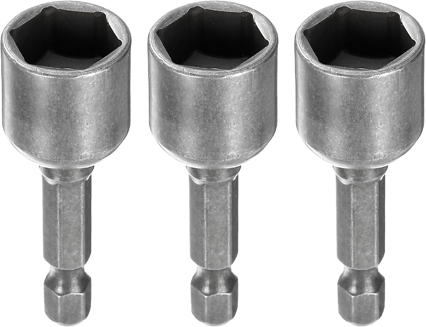 HARFINGTON 3pcs Hex Nut Driver Drills Bit 1/2" 6-Point Socket 1/4" Hex Shank 1.9" (48mm) Long Magnetic Nut Setter CR-V Steel Quick-Change Nut for Power Drills Impact Drivers