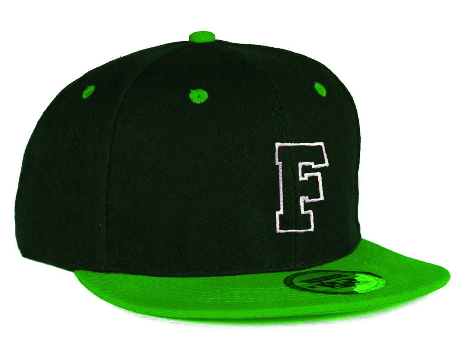 Mfaz Morefaz Ltd Boys F Youth Kids Hat Snapback Green Lat Peak Hat Girl Baseball Cap A-Z Alphabet (F)