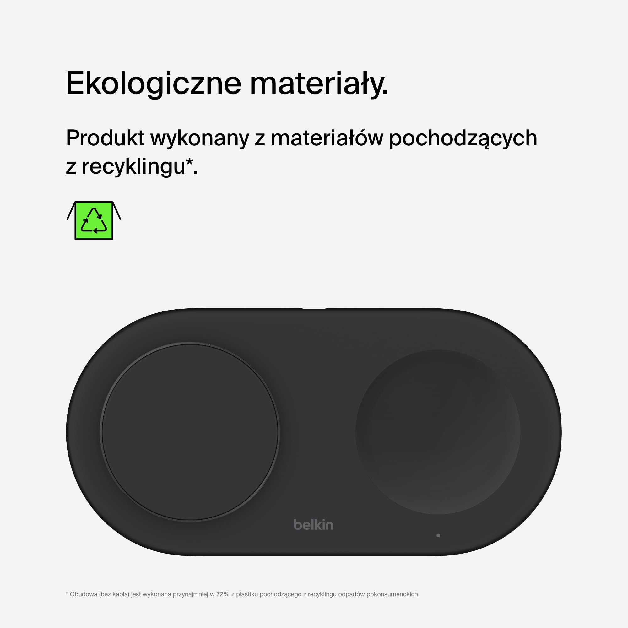 Belkin BoostCharge Pro bezprzewodowa podkładka ładująca 2 w 1 z Qi2 15W, szybkie ładowanie iPhone'a, zgodność z urządzeniami iPhone z serii 16/15/14/13/12, AirPods i innymi z obsługą MagSafe – czarna
