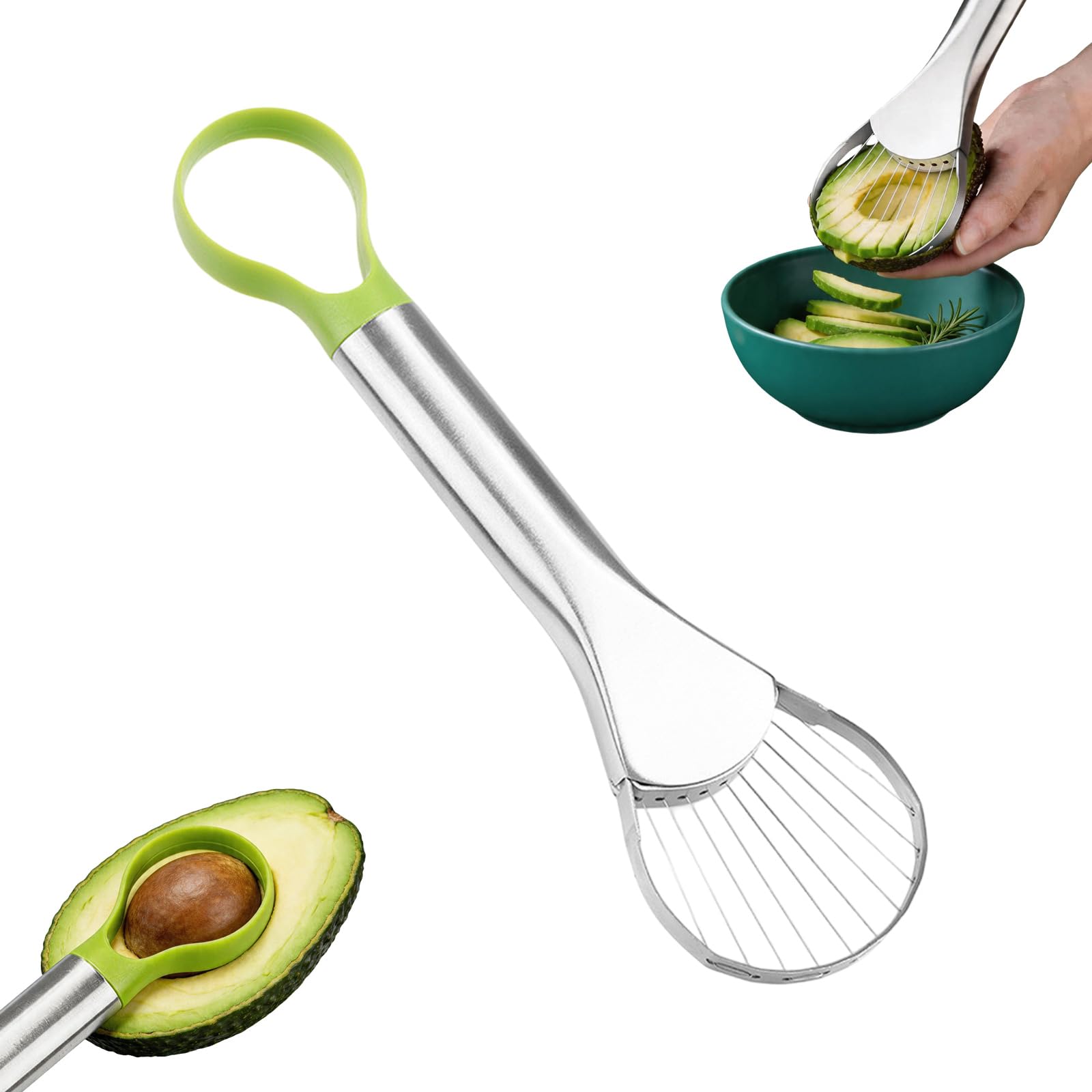 EMTPJAL Avocado Slicer Pitter, 2-in-1 Stainless Steel Fruit Cutter Tool