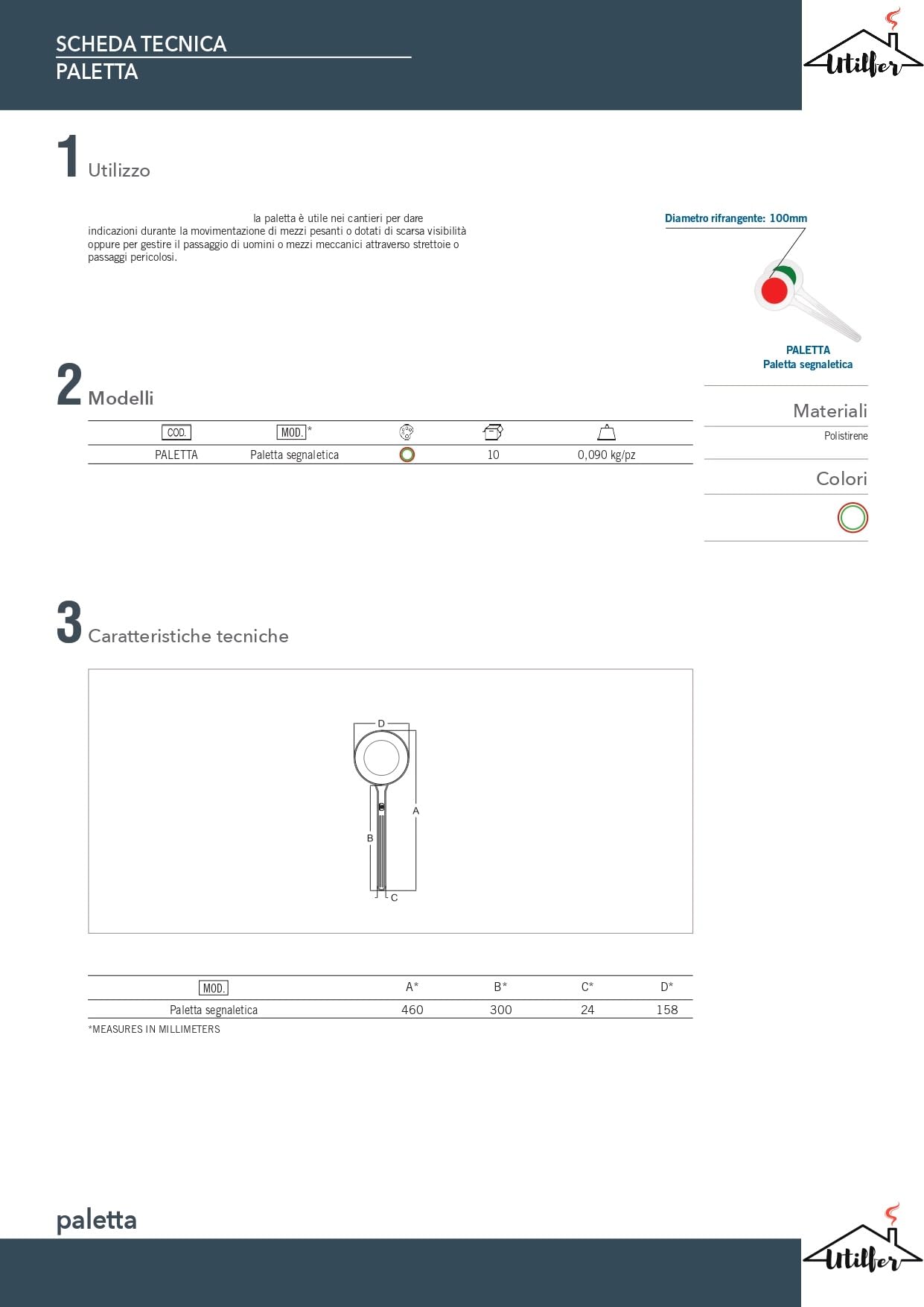 Paletta Moviere Segnaletica Stradale UTILFER - Diametro 15cm | Per Cantieri E Sicurezza - Foto 7