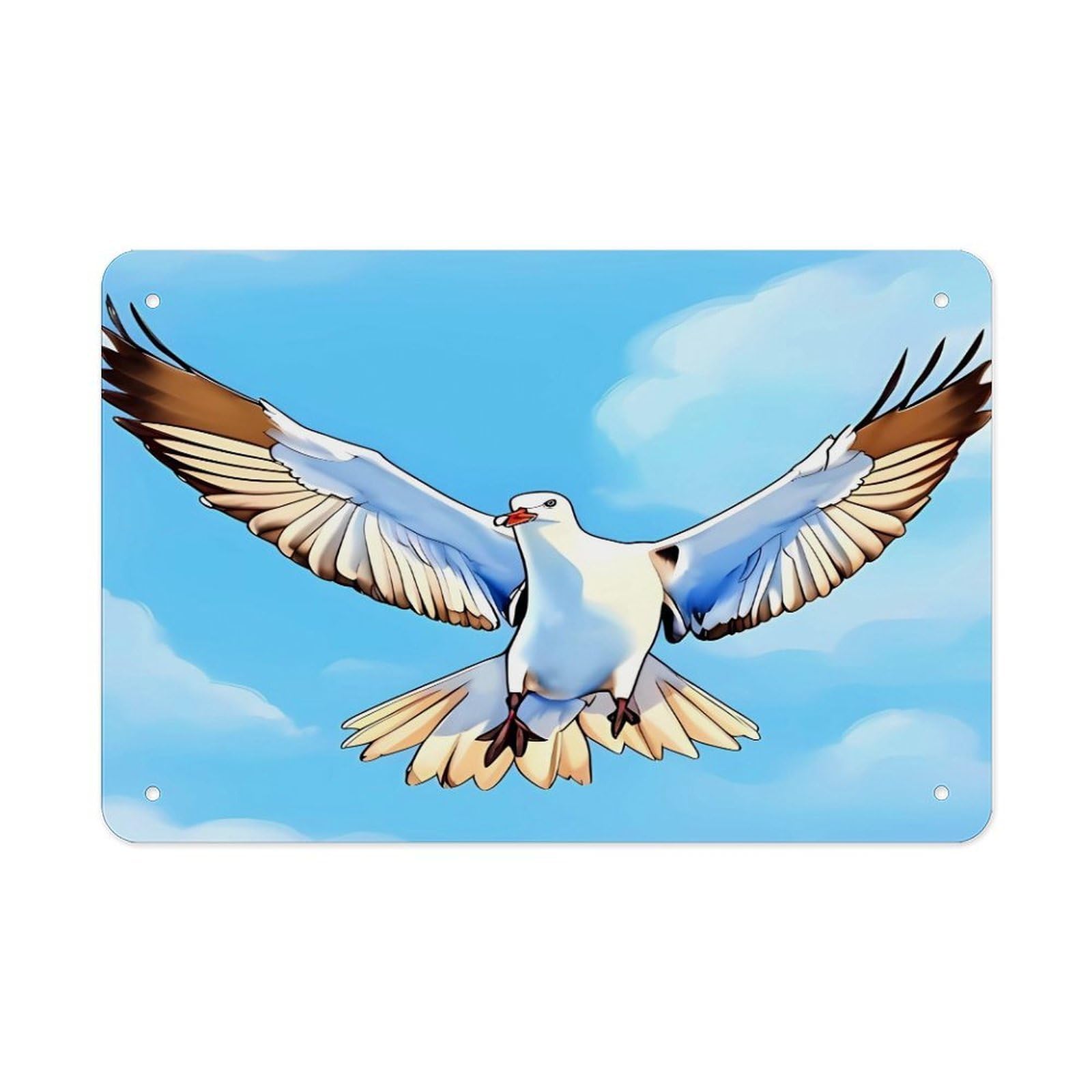 Seagulls in Flight Metal Signs Wall Art Tin Sign