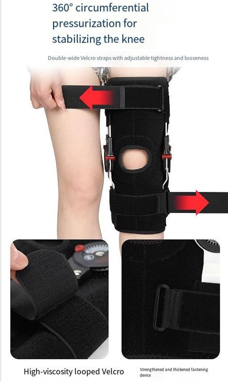 BLUEZY Rodillera De Descarga Medial, Rodillera De Hiperextensión, Inmovilizador De Rodilla, Ortesis De Rodilla Articulada, Alivia El Ligamento Cruzado Anterior (LCA), El Ligamento Colateral Medial L