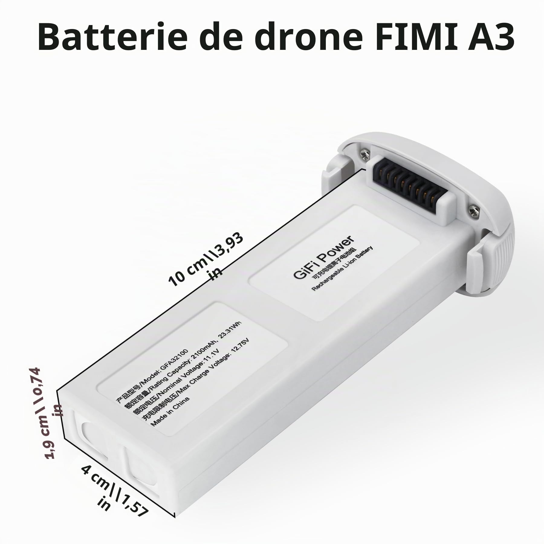 LiveGo Intelligent Flight FIMI A3 RC Drone Batterie de remplacement 2100 mAh Drone Batterie avec FIMI A3 RC Drone