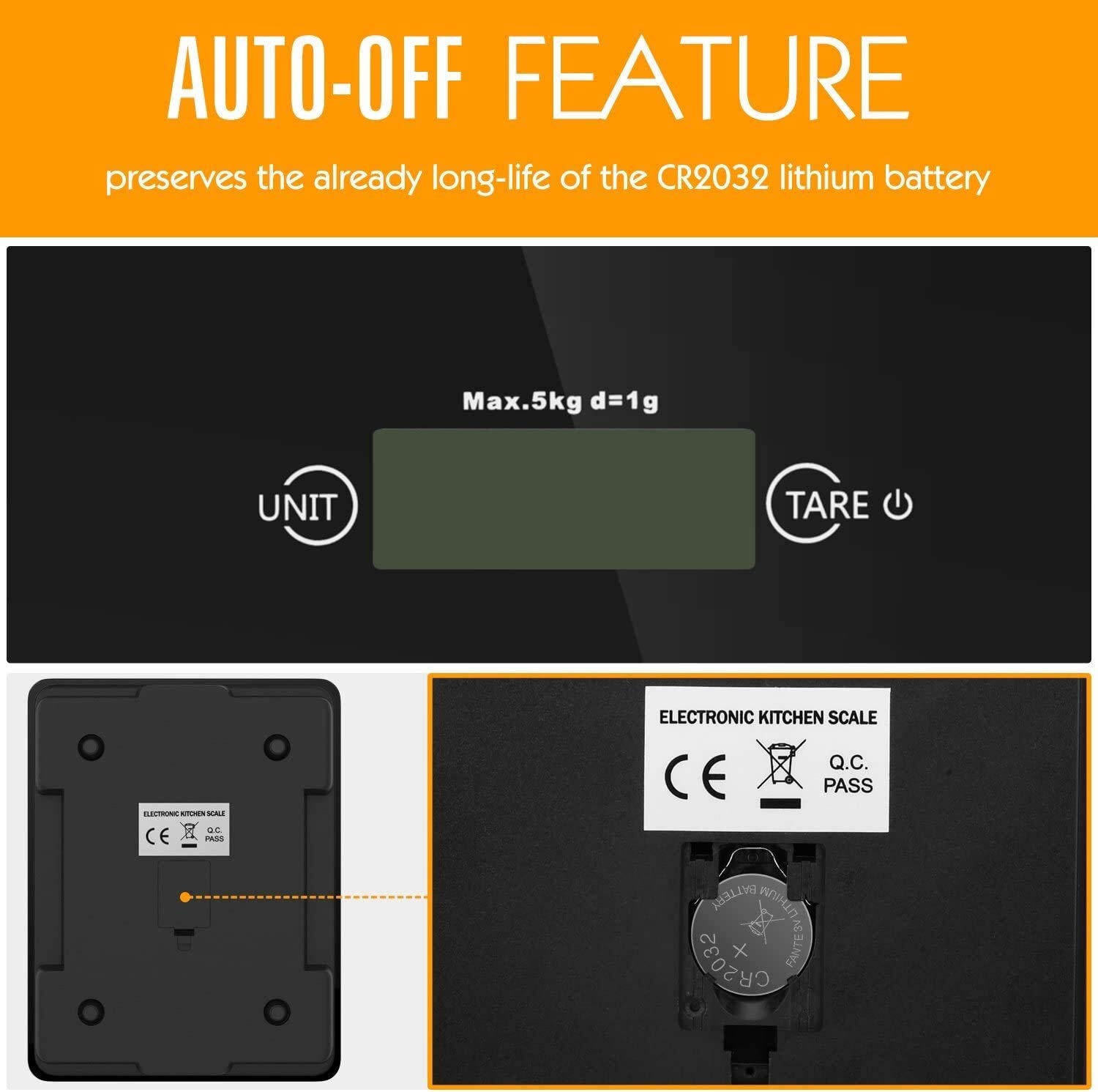 Báscula de Cocina Digital, báscula de Alimentos de Vidrio Templado, báscula de Cocina electrónica de Alta precisión de 11 LB 5 kg con Pantalla LCD, 4 Unidades y función de Tara - Negro