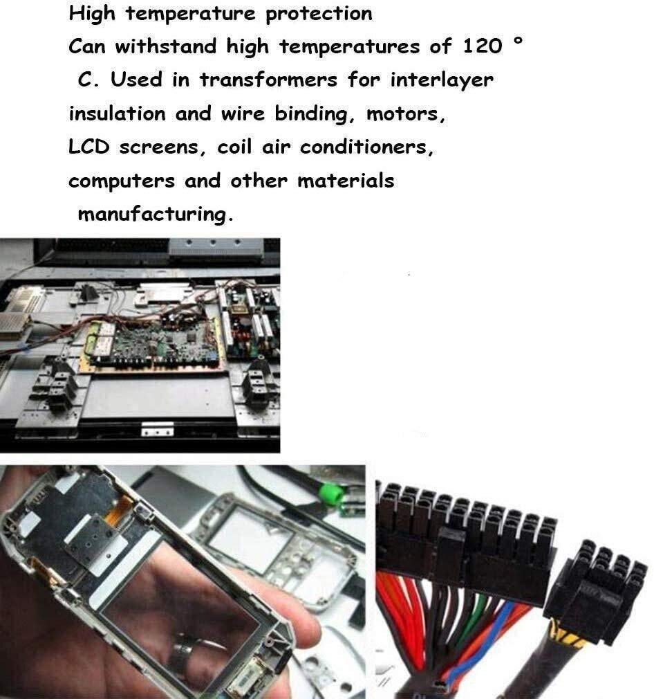 Taśma odporna na wysoką temperaturę, Taśma izolacyjna z octanu, czarna taśma izolacyjna do mocowania kabli do ekranów LCD, naprawa elektroniki, mocowanie wiązek kablowych(Width 60Mm)
