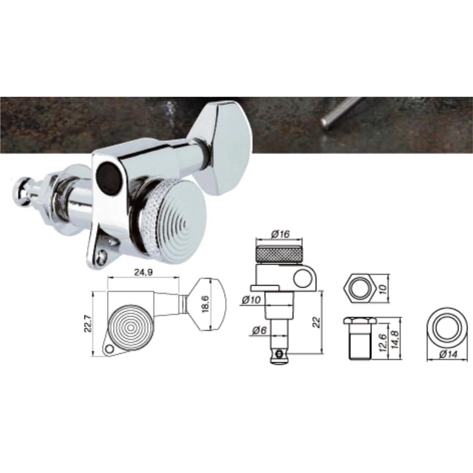 Guitar String Tuning Pegs 6pcs Set Locking Tuners Electric Guitar Machine Heads Tuning Pegs 6R Or 6L(Gold 6R)