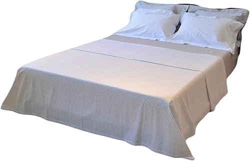 GO GREEN ORGANICS Juego de sábanas de satén de algodón orgánico de 300 hilos Queen estándar de Estados Unidos rayas plateadas para la nieve
