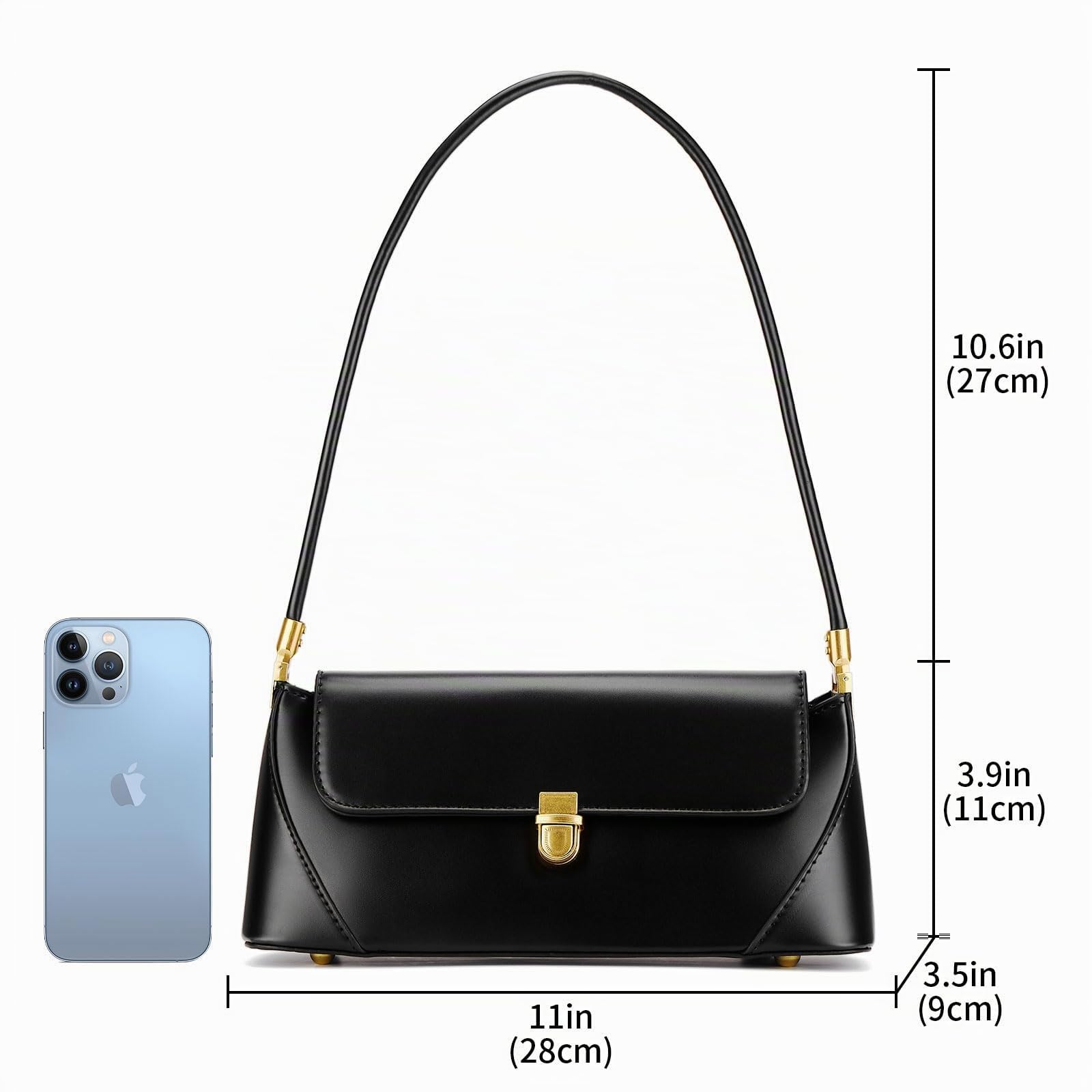 Borsa a Tracolla Vintage per Donna - Classica in Pelle Vegana Con Pochette e Chiusura a Fibbia Retrò