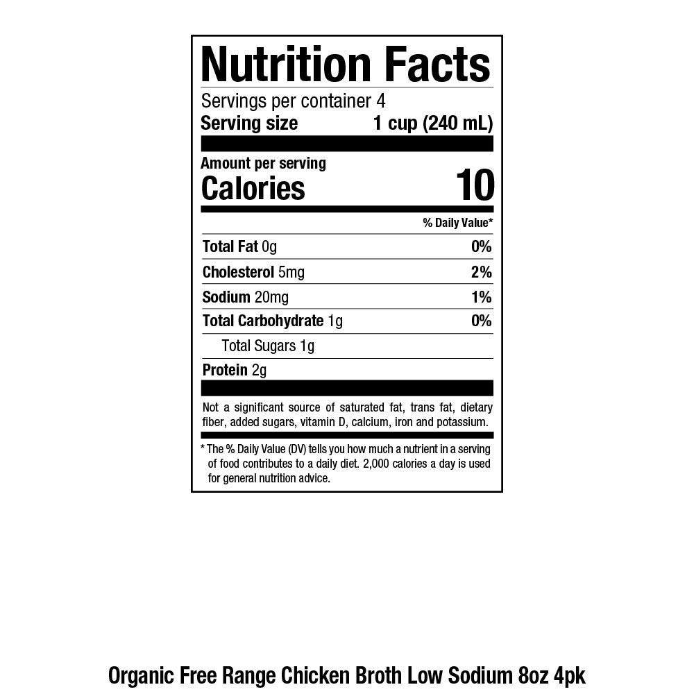 Buy Pacific Foods Organic Free Range LowSodium Chicken Broth, 8Ounce