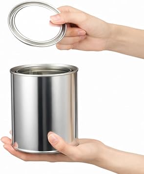 Empty Metal Paint Cans with Lids Paint Storage Containers Tiny Empty Unlined Pint Pails(4 Pack,1 Quart)