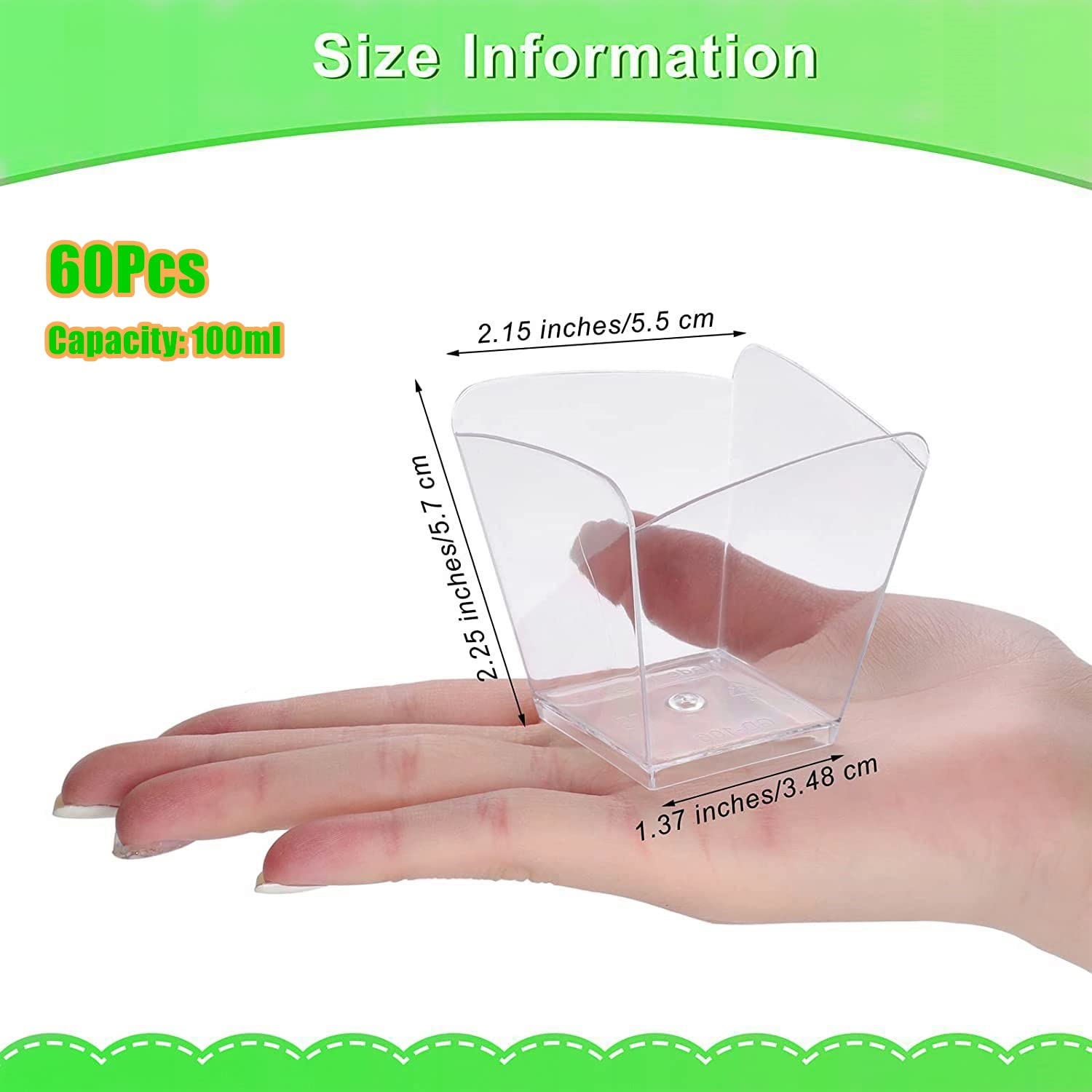KAHEIGN 60Pcs Plastic Dessert Cups - Image 3