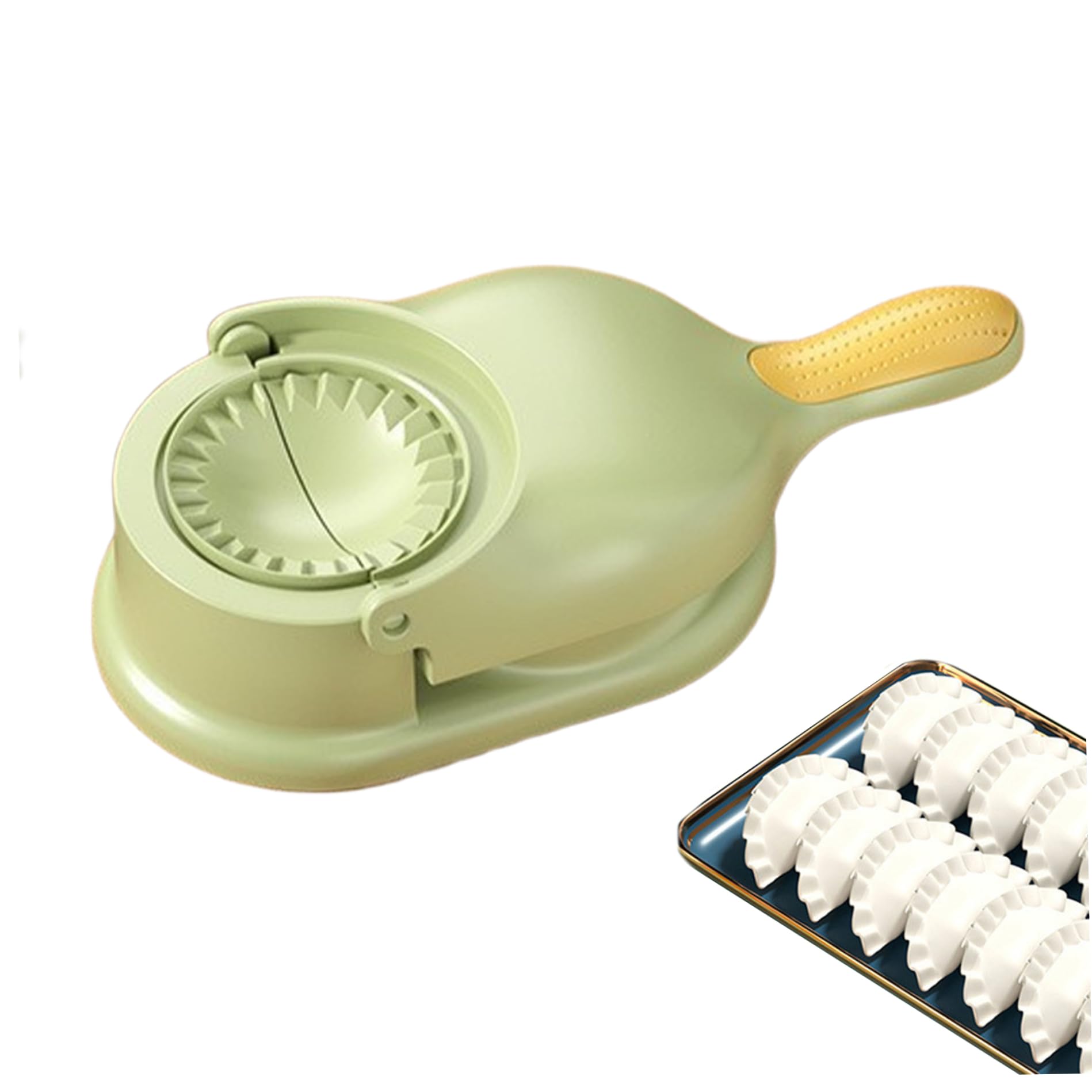 Takingup Green Dumpling Moulds, Dumpling Maker 2-In-1 Dough Press Set, Skin Maker And Shaping Mold, Kitchen Gadget,