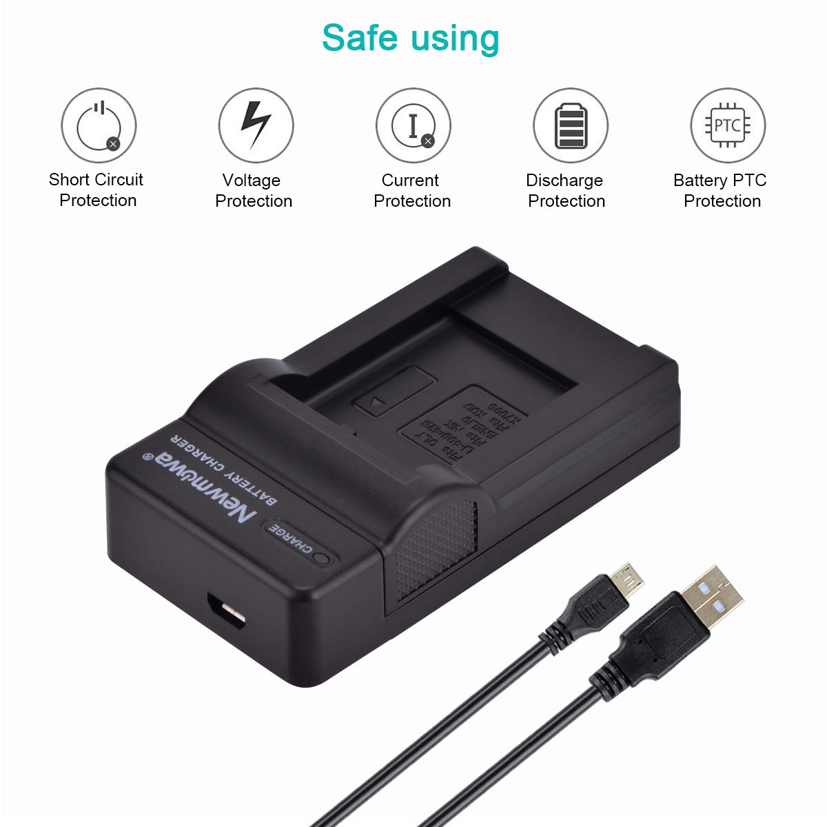 Newmowa EN-EL10 Batteria (confezione da 2) e Portable USB Caricatore kit per Nikon Coolpix S60, S80, S200, S202, S203, S205, S210, S220, S225, S230, S500, S510, S520, S570, S600