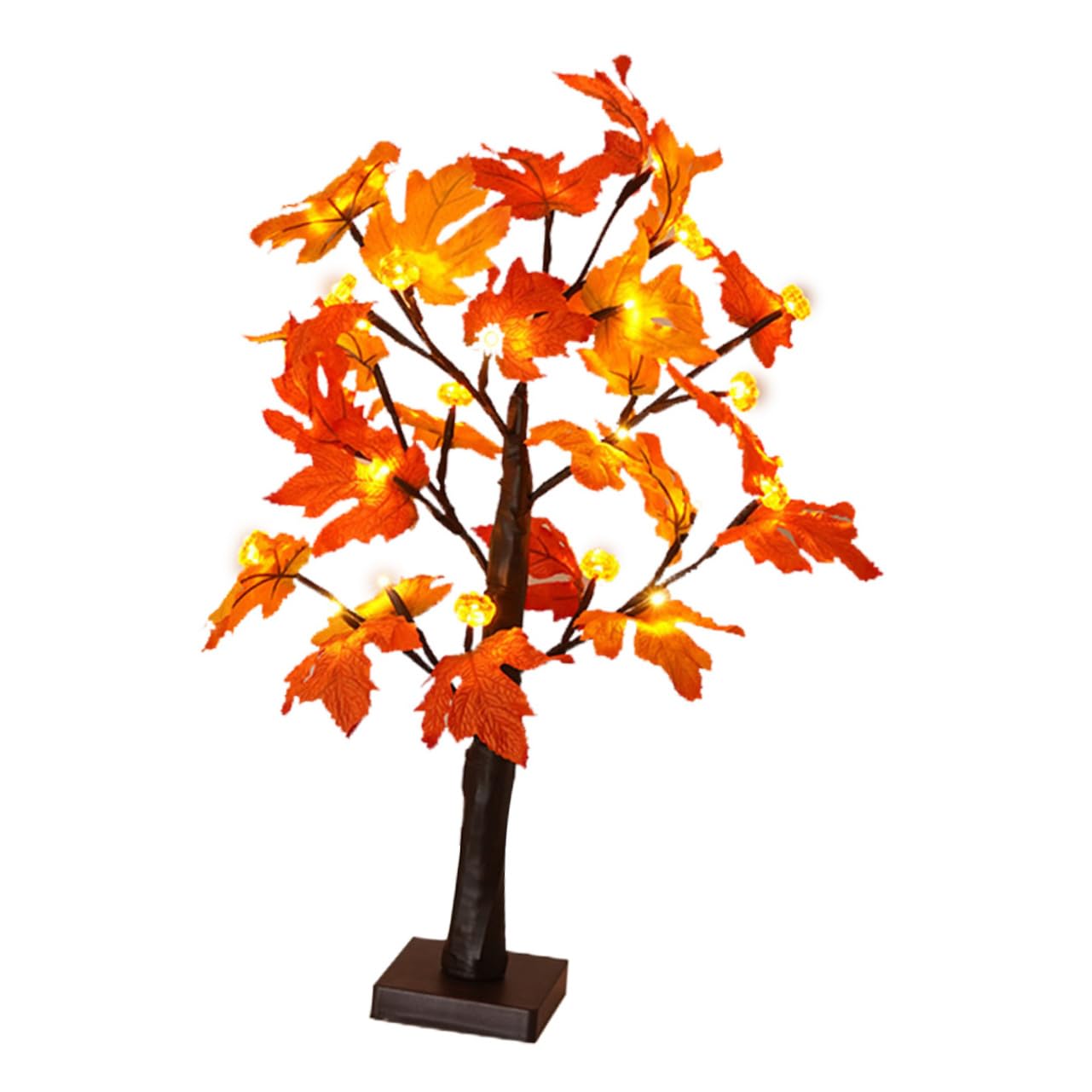 PRETYZOOM Chic Maple Decorative Tree Lamp Twinkling Branches for Home Decor Thanksgiving Party and Festive Events Warm Color Removable Base Great for Interior Layouts