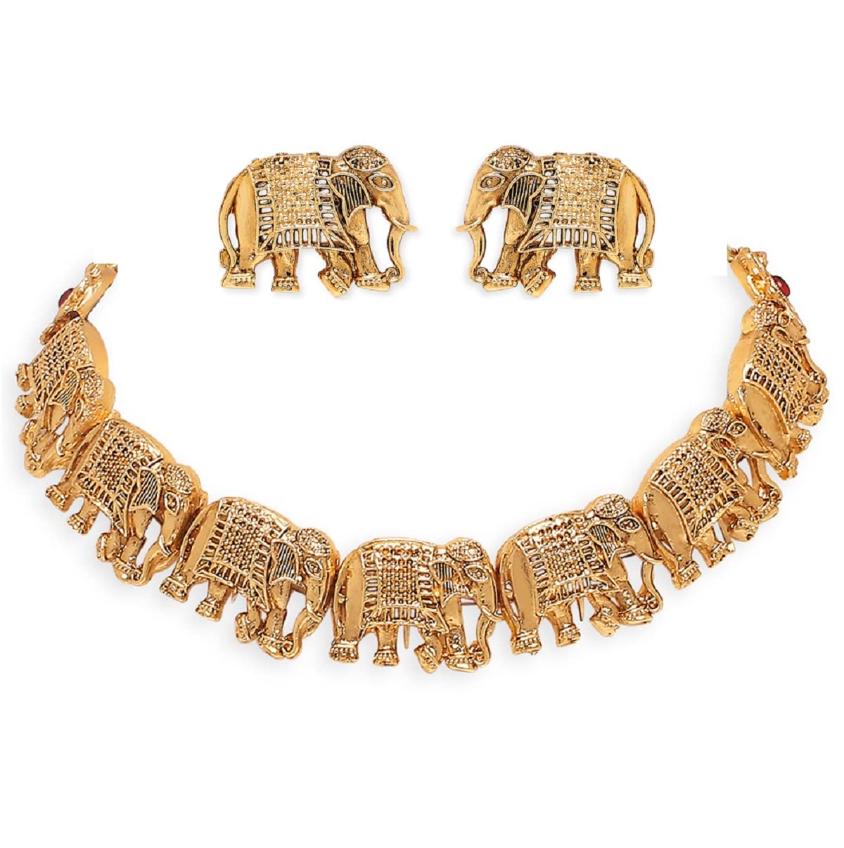 See full amazon price history chart for OOMPHelicious Jewellery Antique Gold Tone Elephant Design Ethnic Temple Jewellery Choker Necklace Set with Stud Earrings For Women & Girls Stylish Latest (NEJR6_CC1) OOMPHelicious Jewellery Antique Gold Tone Elephant Design Ethnic Temple Jewellery Choker Necklace Set with Stud Earrings For Women & Girls Stylish Latest (NEJR6_CC1) (B0C6TRVZLS) Amazon Price History, Amazon Price Tracker