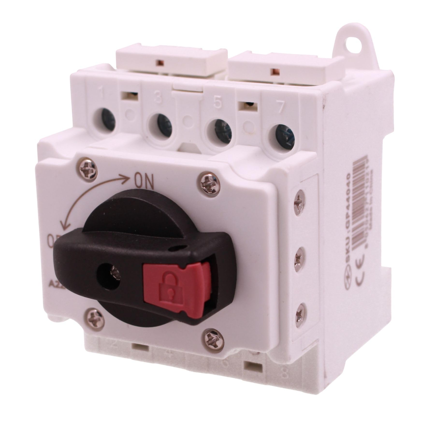4 Pezzi Sezionatore DC Fotovoltaico 4 Poli 32A, 1500V DC, Interruttore Sezionatore Corrente Continua per Pannelli Solari, Larghezza 66mm, Manopola ON/OFF Bloccabile