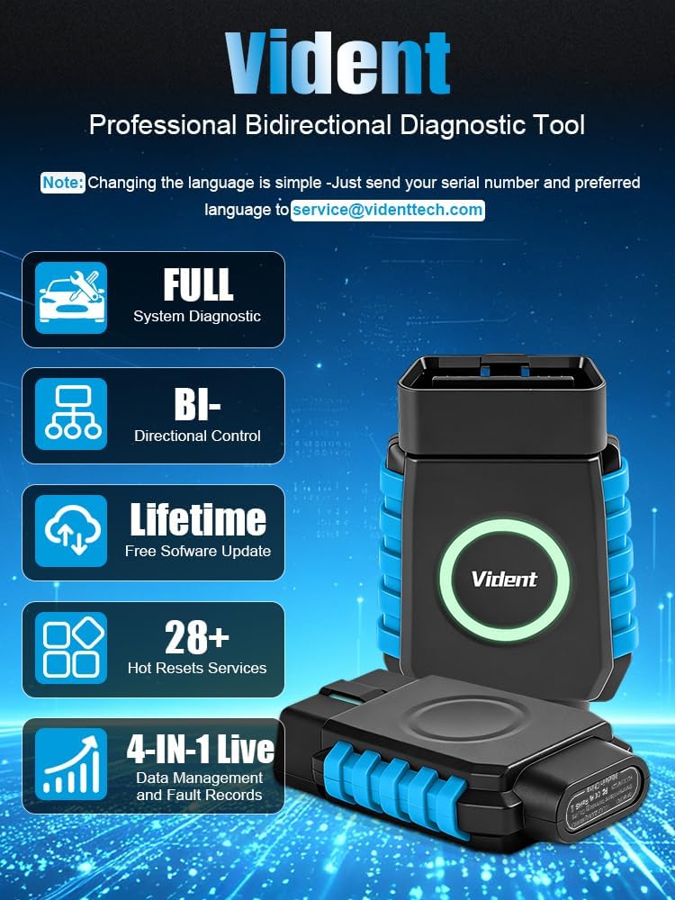 VIDENT OBD2 Scanner Bluetooth Diagnostic Tool with 28+ Reset Services