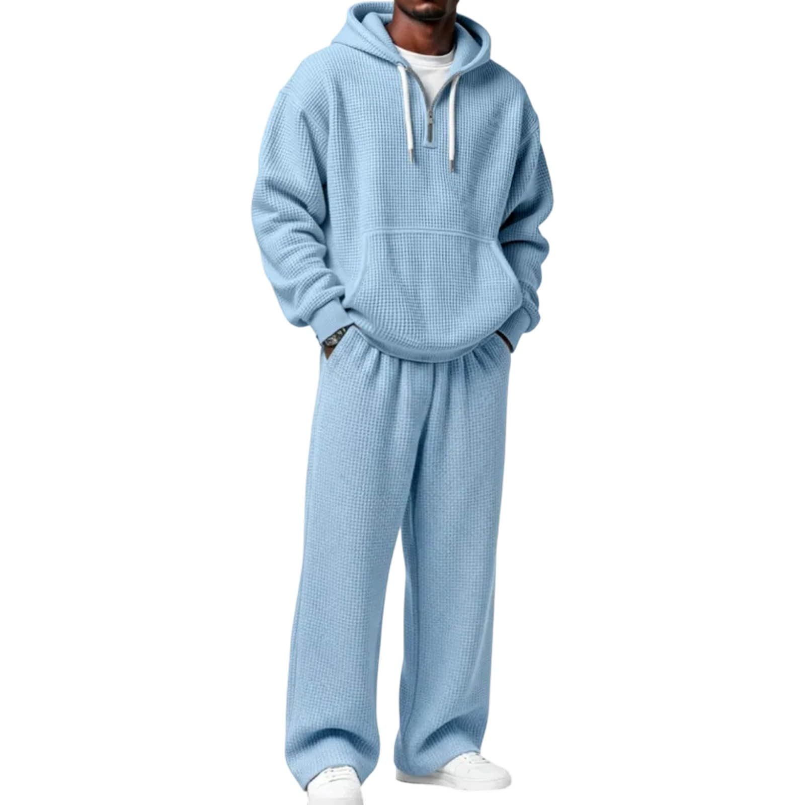 Set di 2 pezzi da uomo in cotone e pantaloni da jogging sportivi classici, assorbenti, maniche corte, fitness, estate, comodo, con coulisse di serraggio per abbigliamento confortevole A25