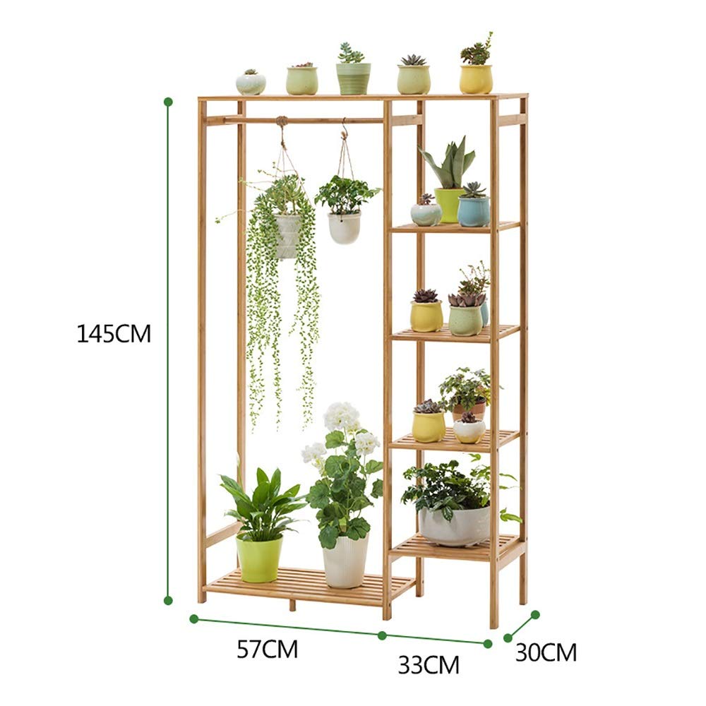 Support de fleurs multifonctionnel à poser au sol - Panier suspendu à l'aneth vert - Support de fleurs succulentes - Support pour pot de fleurs - Vert - 90 x 145 cm
