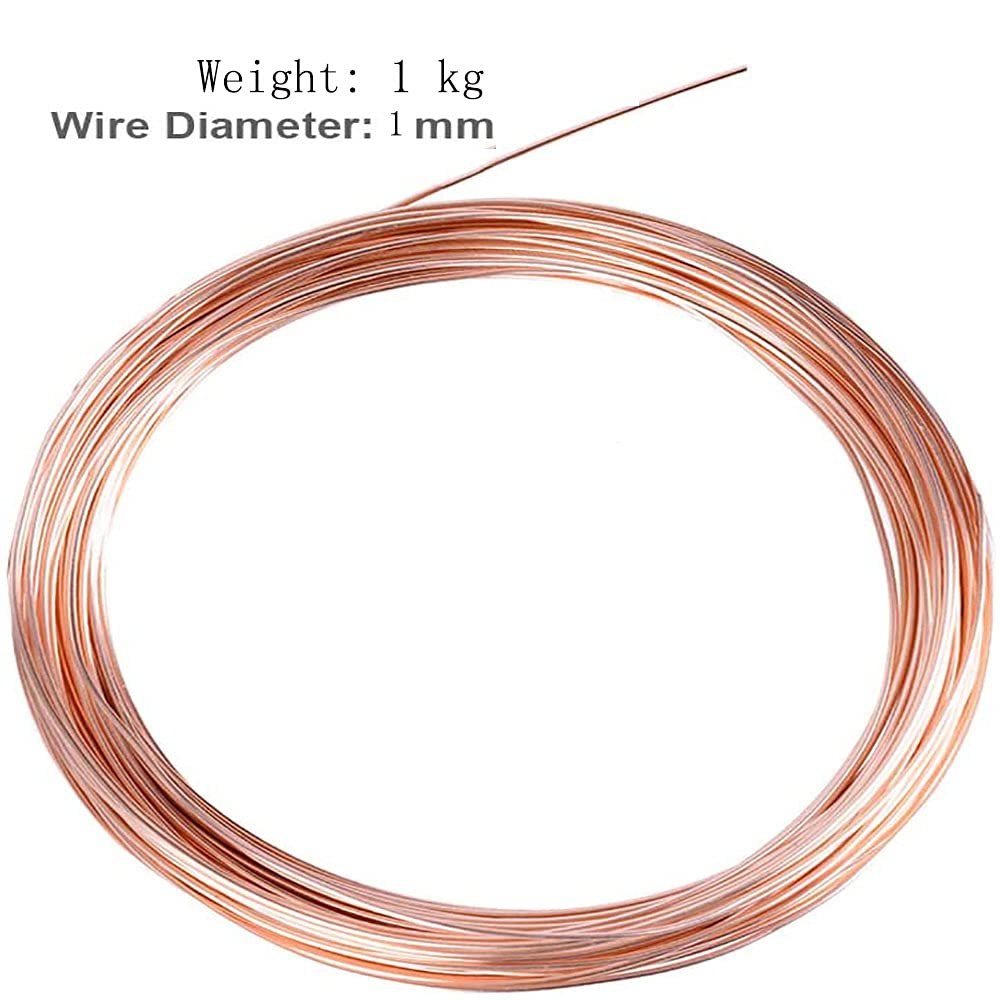 Filo di rame massiccio per la creazione di gioielli e artigianato non placcato, 1 kg, spessore 1 mm